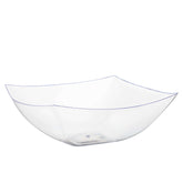 128 Oz. | Clear Square Plastic Serving Bowl | 24 Count - Yom Tov Settings